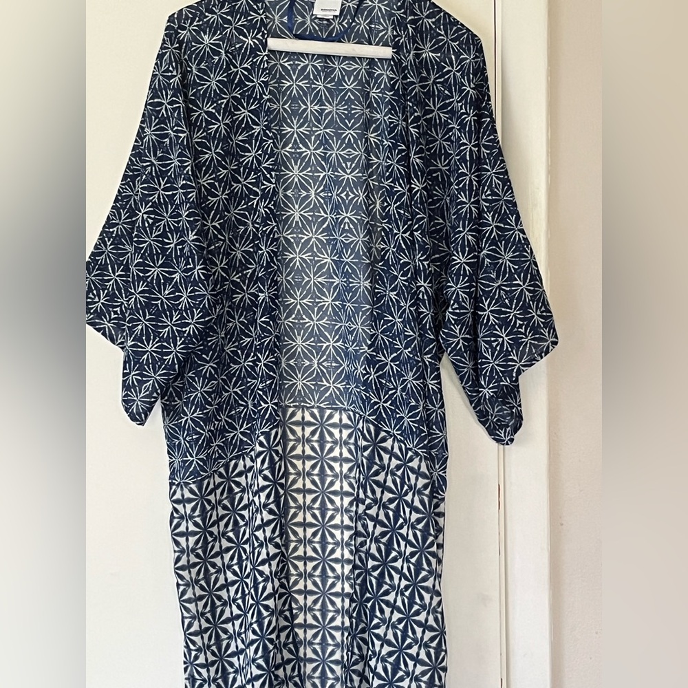 Short Robe Navy/White